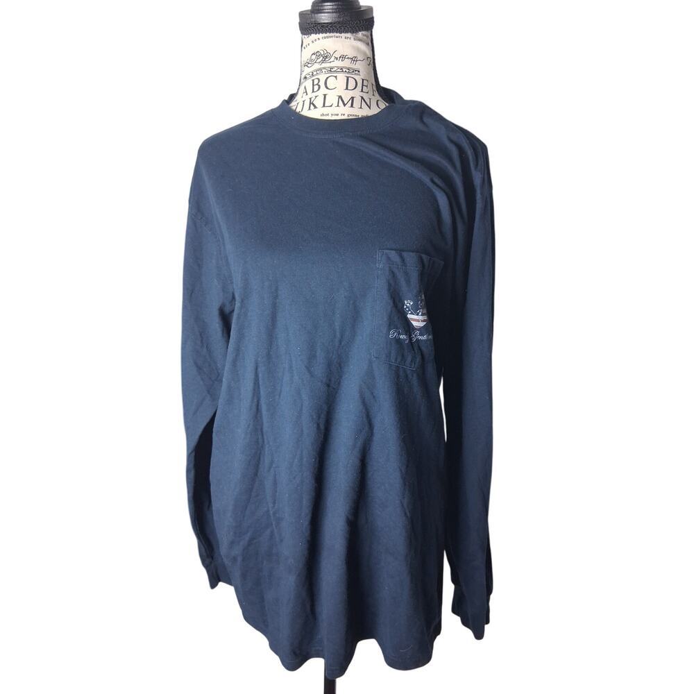 Rowdy gentleman pocket long sleeve blue tee XL